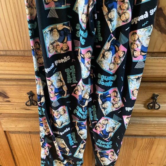 Men’s The Golden Girls Squad Goals black pink lounge pajama pants - size L - Picture 7 of 10